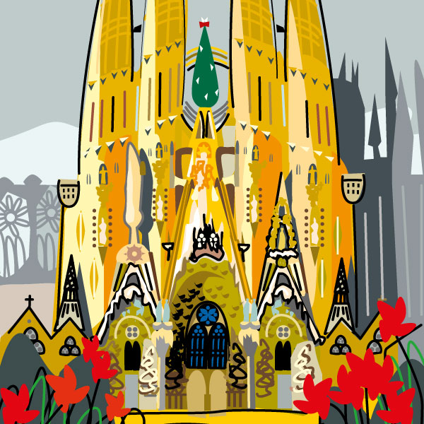 Gaudí, dibujos de Montse Noguera